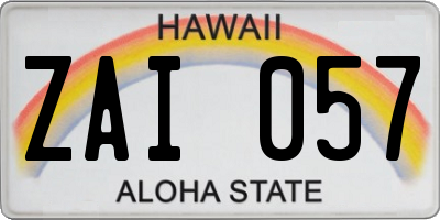 HI license plate ZAI057