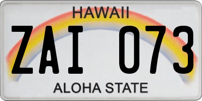 HI license plate ZAI073