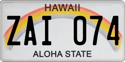 HI license plate ZAI074