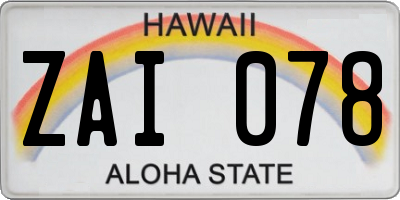 HI license plate ZAI078