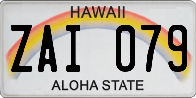 HI license plate ZAI079