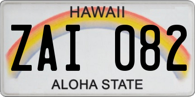 HI license plate ZAI082