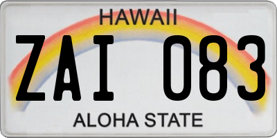 HI license plate ZAI083