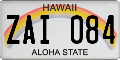 HI license plate ZAI084