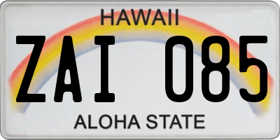 HI license plate ZAI085