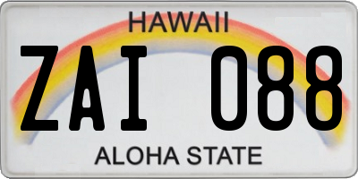 HI license plate ZAI088