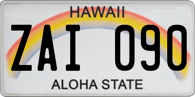 HI license plate ZAI090