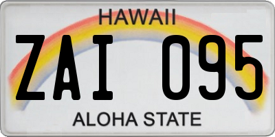 HI license plate ZAI095