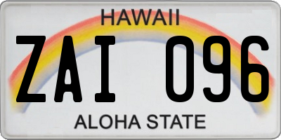 HI license plate ZAI096