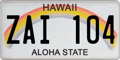 HI license plate ZAI104