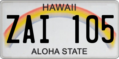 HI license plate ZAI105