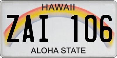 HI license plate ZAI106