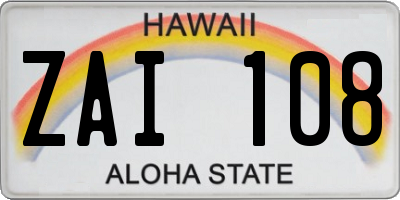 HI license plate ZAI108