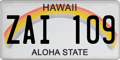 HI license plate ZAI109