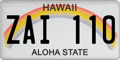 HI license plate ZAI110