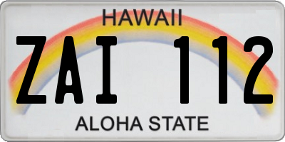 HI license plate ZAI112
