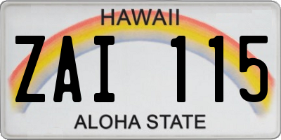 HI license plate ZAI115