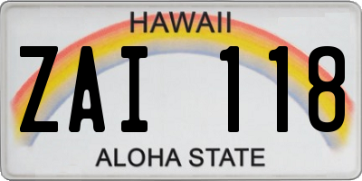 HI license plate ZAI118