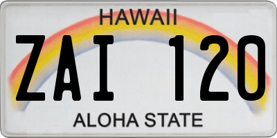 HI license plate ZAI120
