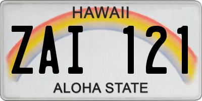 HI license plate ZAI121