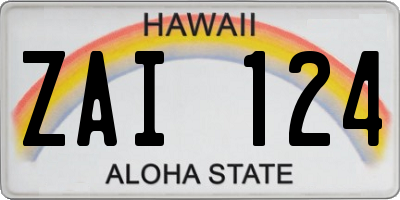 HI license plate ZAI124