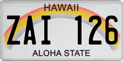 HI license plate ZAI126