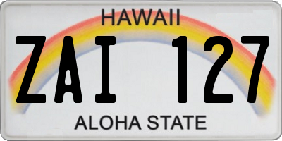 HI license plate ZAI127