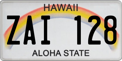 HI license plate ZAI128
