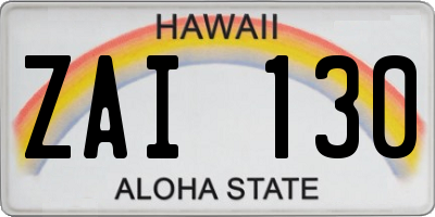 HI license plate ZAI130