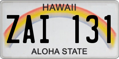 HI license plate ZAI131