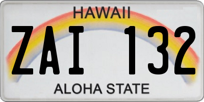 HI license plate ZAI132