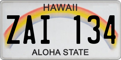 HI license plate ZAI134