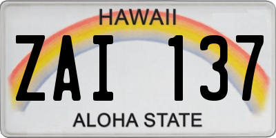 HI license plate ZAI137
