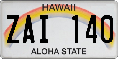 HI license plate ZAI140