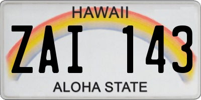 HI license plate ZAI143