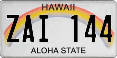 HI license plate ZAI144