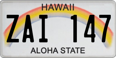 HI license plate ZAI147