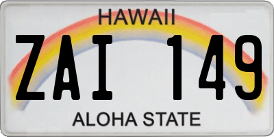 HI license plate ZAI149