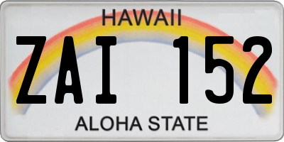 HI license plate ZAI152