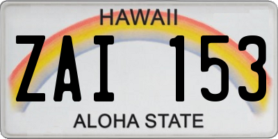 HI license plate ZAI153