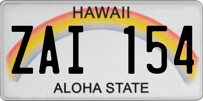 HI license plate ZAI154
