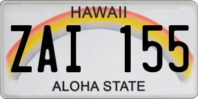 HI license plate ZAI155