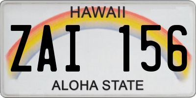 HI license plate ZAI156