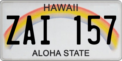 HI license plate ZAI157