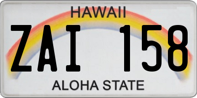 HI license plate ZAI158