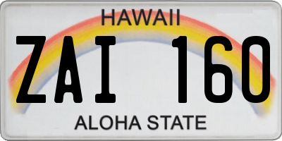 HI license plate ZAI160