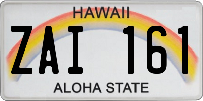 HI license plate ZAI161