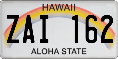 HI license plate ZAI162