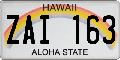HI license plate ZAI163