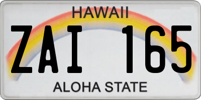 HI license plate ZAI165